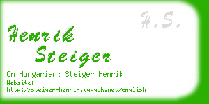henrik steiger business card